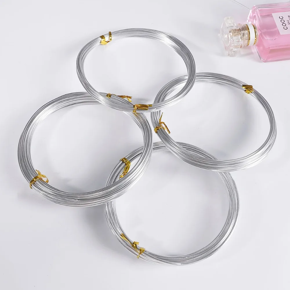 Silver Color 1mm/1.5mm/2.mm/2.5mm Anodized Aluminum Wire Soft DIY Jewelry Craft Versatile Painted Aluminium Metal Wire