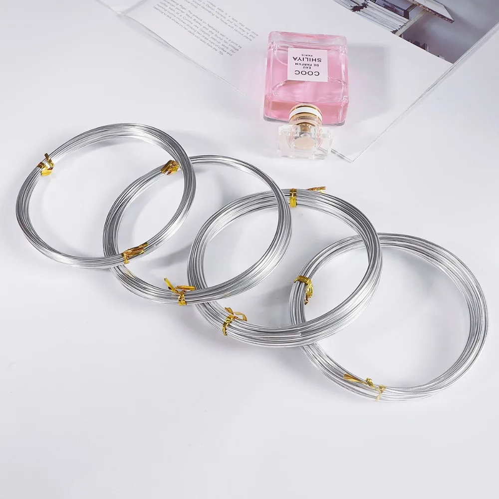 Silver Color 1mm/1.5mm/2.mm/2.5mm Anodized Aluminum Wire Soft DIY Jewelry Craft Versatile Painted Aluminium Metal Wire