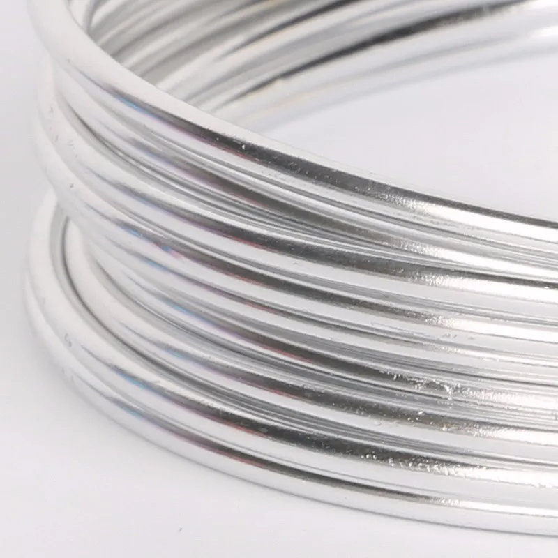 Silver Color 1mm/1.5mm/2.mm/2.5mm Anodized Aluminum Wire Soft DIY Jewelry Craft Versatile Painted Aluminium Metal Wire