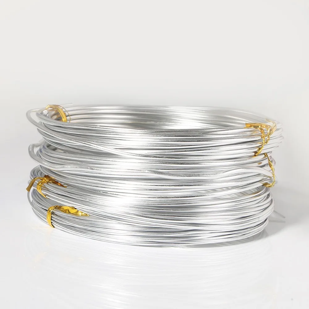 Silver Color 1mm/1.5mm/2.mm/2.5mm Anodized Aluminum Wire Soft DIY Jewelry Craft Versatile Painted Aluminium Metal Wire
