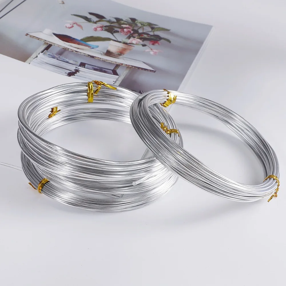 Silver Color 1mm/1.5mm/2.mm/2.5mm Anodized Aluminum Wire Soft DIY Jewelry Craft Versatile Painted Aluminium Metal Wire