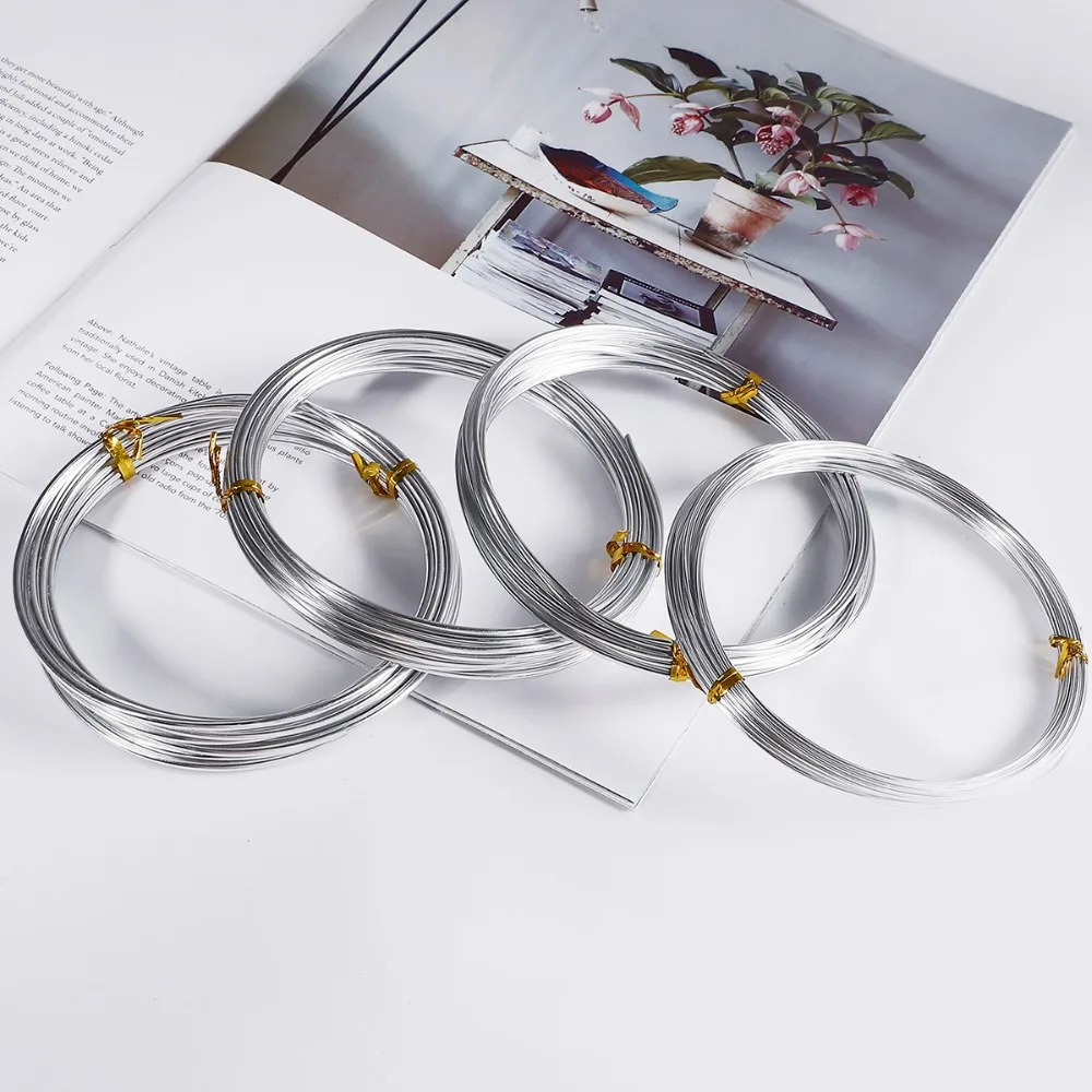 Silver Color 1mm/1.5mm/2.mm/2.5mm Anodized Aluminum Wire Soft DIY Jewelry Craft Versatile Painted Aluminium Metal Wire