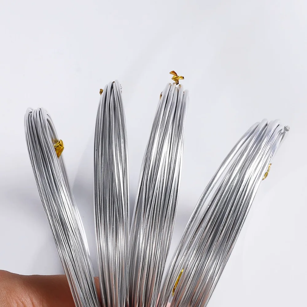 Silver Color 1mm/1.5mm/2.mm/2.5mm Anodized Aluminum Wire Soft DIY Jewelry Craft Versatile Painted Aluminium Metal Wire