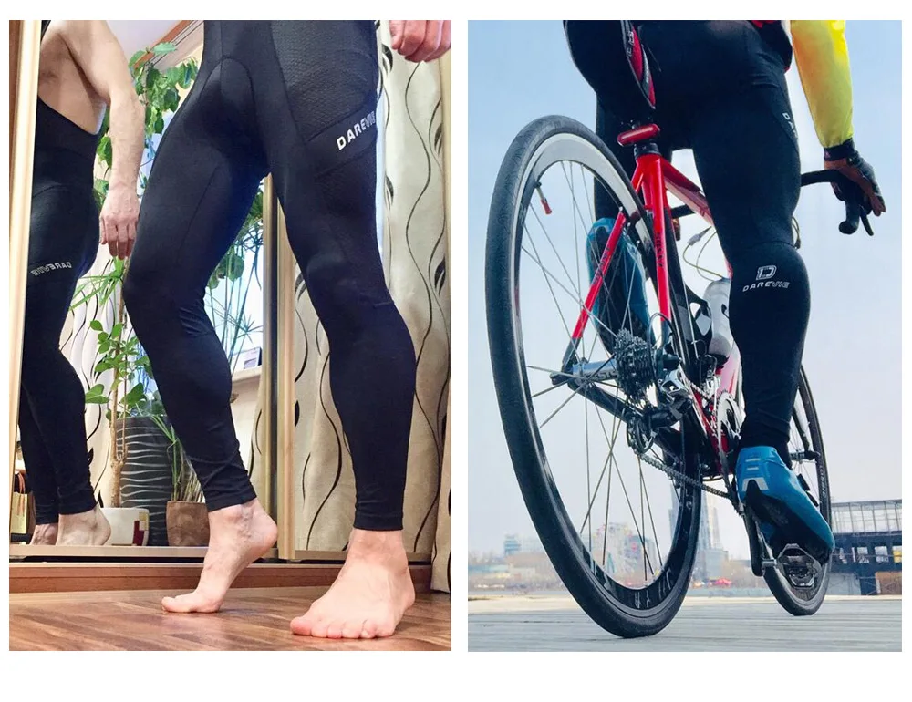DAREVIE Cycling Bib Pants PRO Level Summer Not Winter Men Gel Pad Cycling Long Bib Pants Men's Cycling Pants Tight Trousers