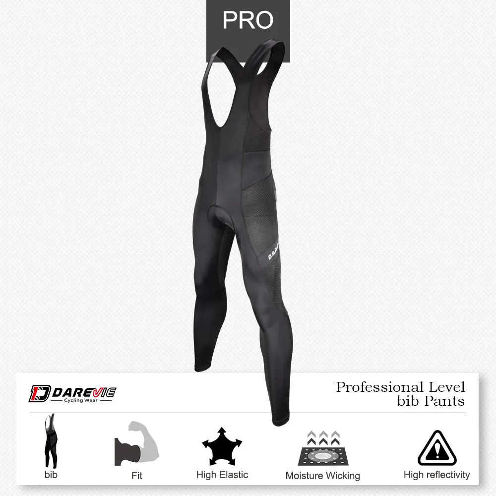 DAREVIE Cycling Bib Pants PRO Level Summer Not Winter Men Gel Pad Cycling Long Bib Pants Men's Cycling Pants Tight Trousers