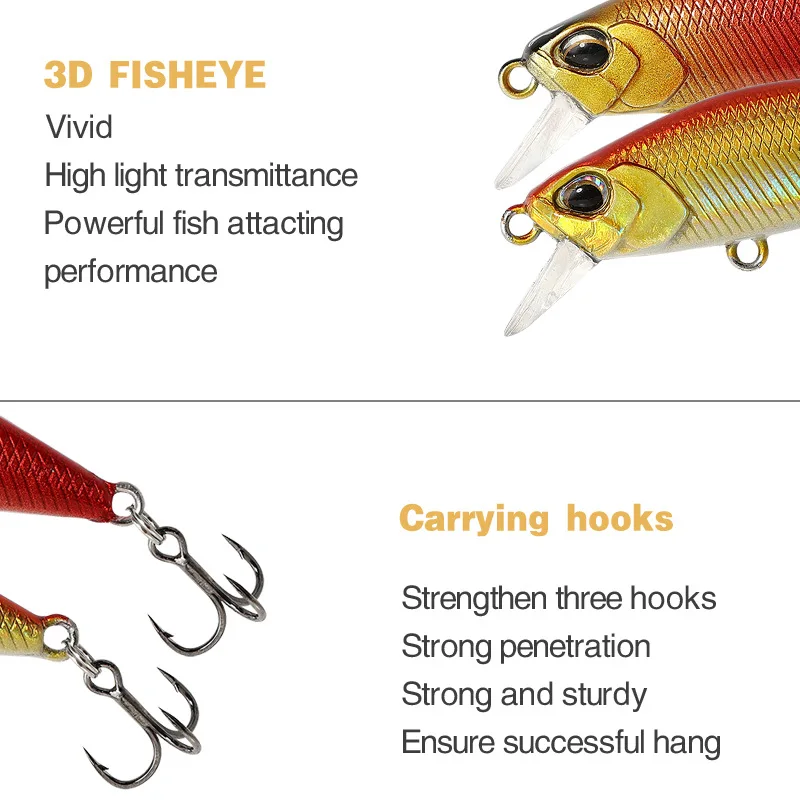 2023 Hot 50Mm 5G Mini Sinking Minnow Fishing Lures Jerkbaits Peche Artificial Bait Wobbler Lure for Trout Bass Carp Fishing