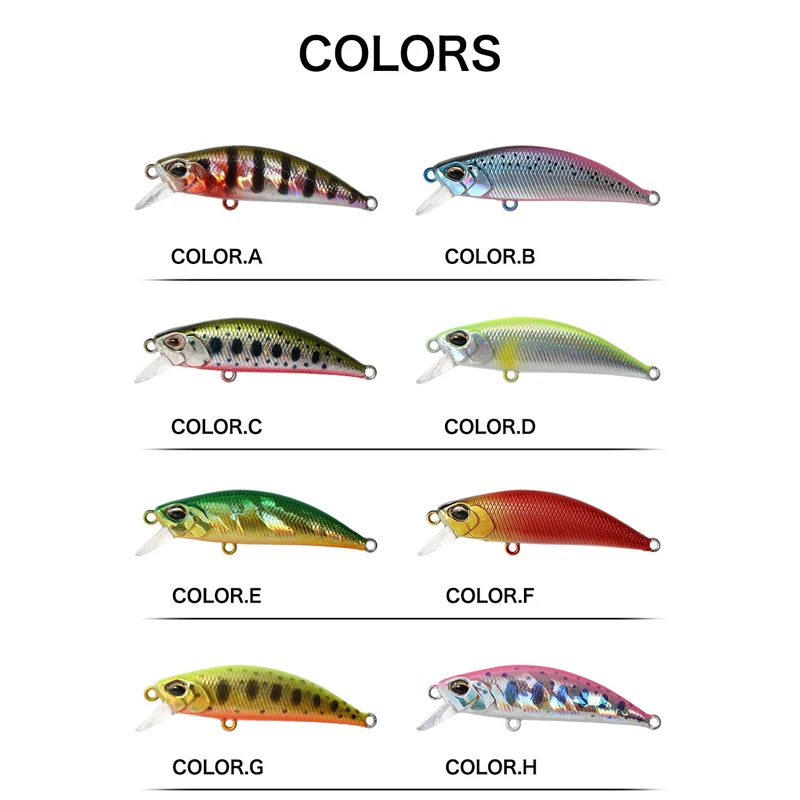 2023 Hot 50Mm 5G Mini Sinking Minnow Fishing Lures Jerkbaits Peche Artificial Bait Wobbler Lure for Trout Bass Carp Fishing