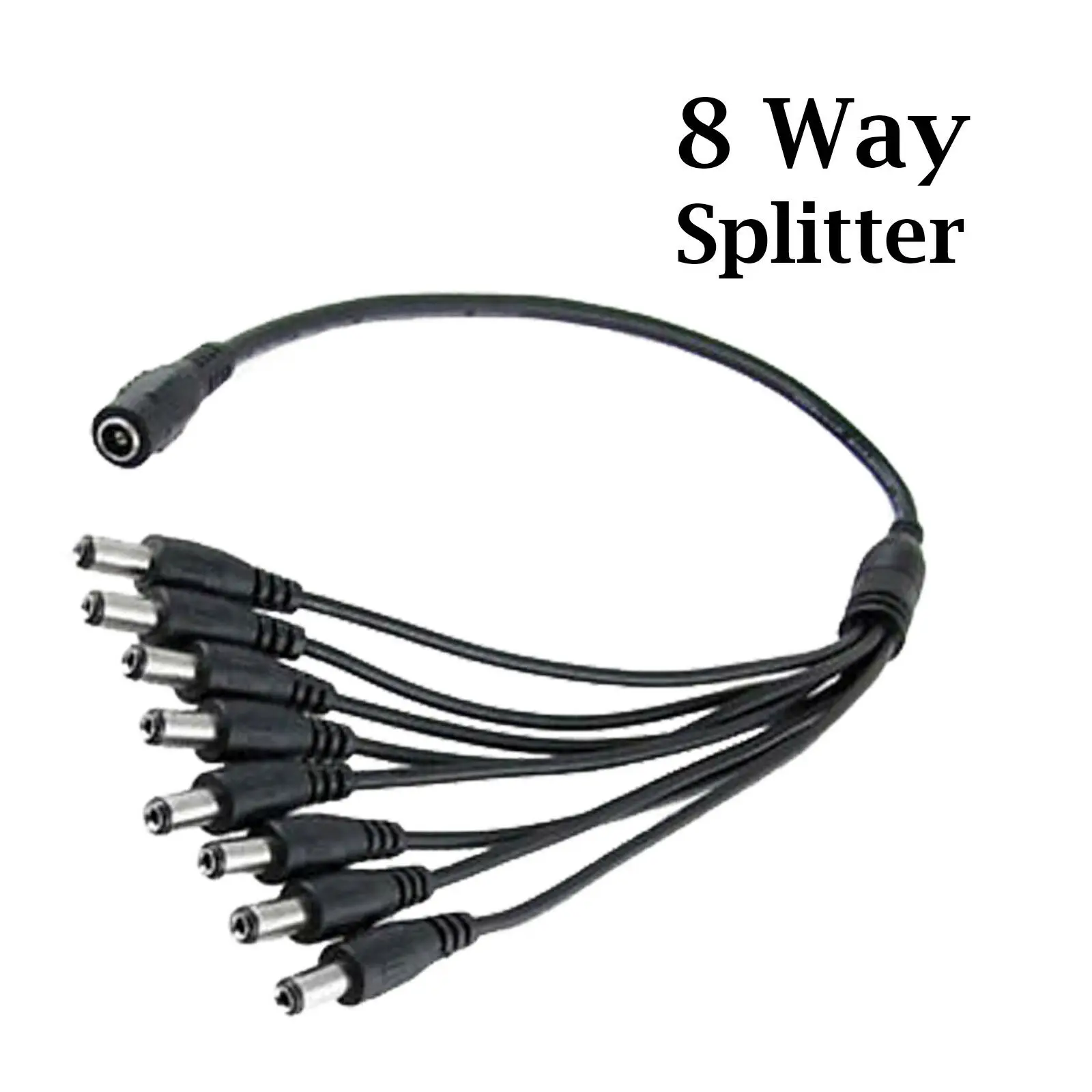 2 4 6 8 Way CCTV DC Power Splitter Adapter Cable for 12V 9V PSU Security Camera
