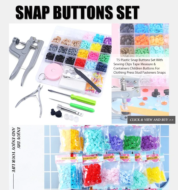 Wholesale T5 Plastic Snap Buttons For Clothing DIY Garment Press Stud Fasteners Used to Kids diapers/Bibs/Bags/Folder/