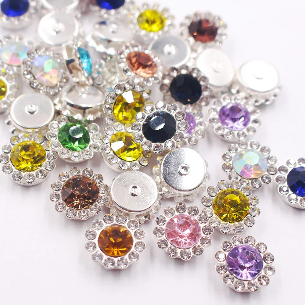 8mm-12mm Claw Rhinestones Pearl Stones Sew On Crystals Glass Beads Silver Base Stones Stass Trim Sewing Accessories Craft Gems