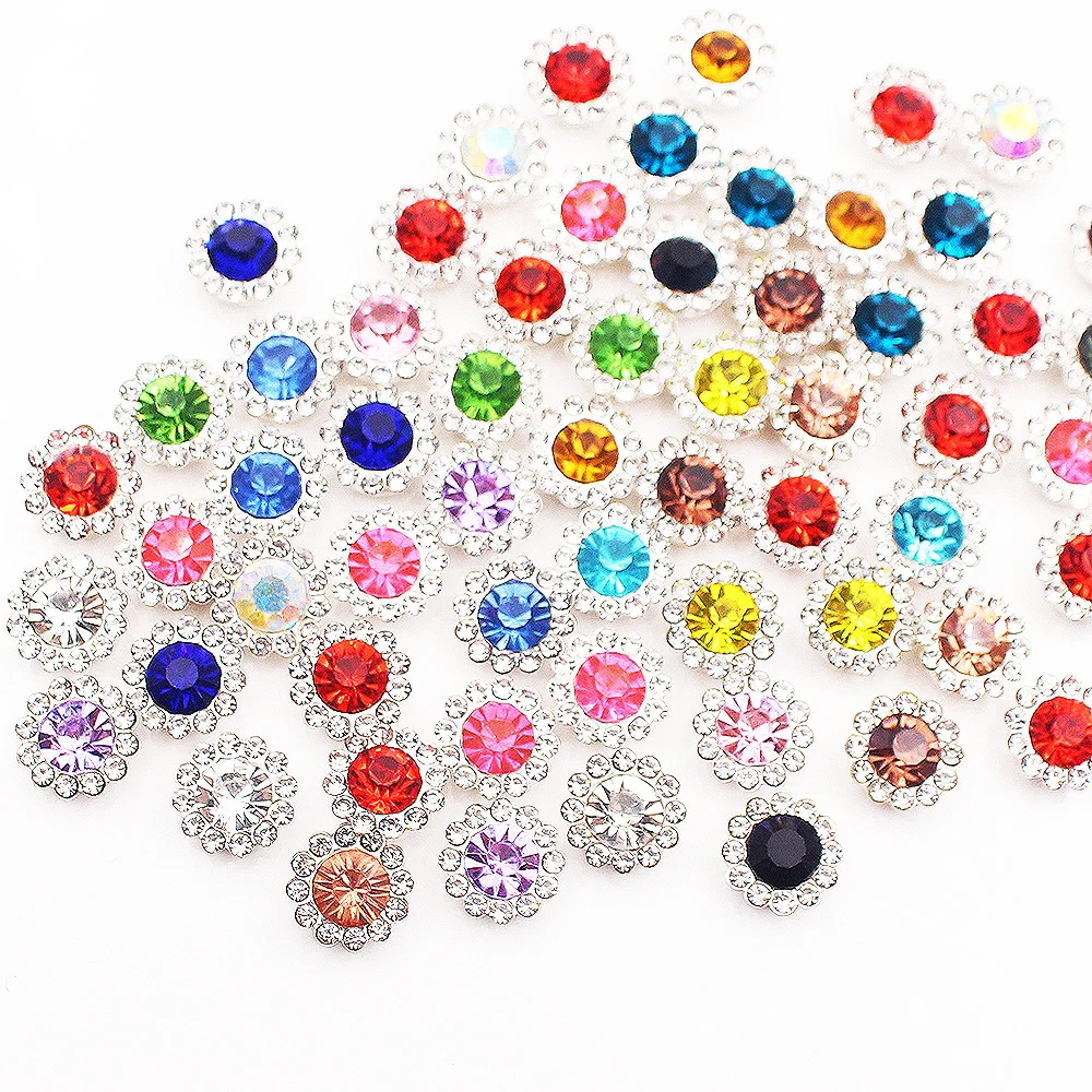 8mm-12mm Claw Rhinestones Pearl Stones Sew On Crystals Glass Beads Silver Base Stones Stass Trim Sewing Accessories Craft Gems