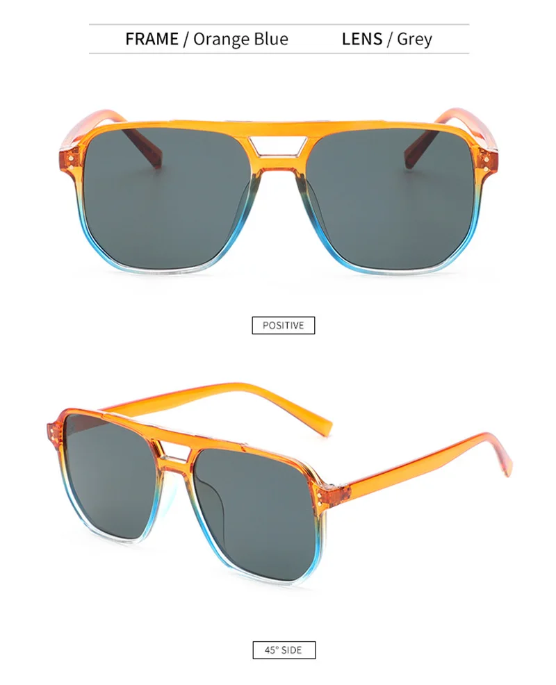 SHAUNA Retro Double Bridges Square Sunglasses Women Fashion Rivets Decoration Eyewear Shades UV400 Men Trending Sun Glasses