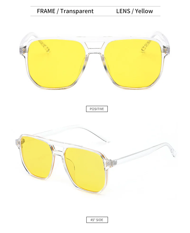 SHAUNA Retro Double Bridges Square Sunglasses Women Fashion Rivets Decoration Eyewear Shades UV400 Men Trending Sun Glasses