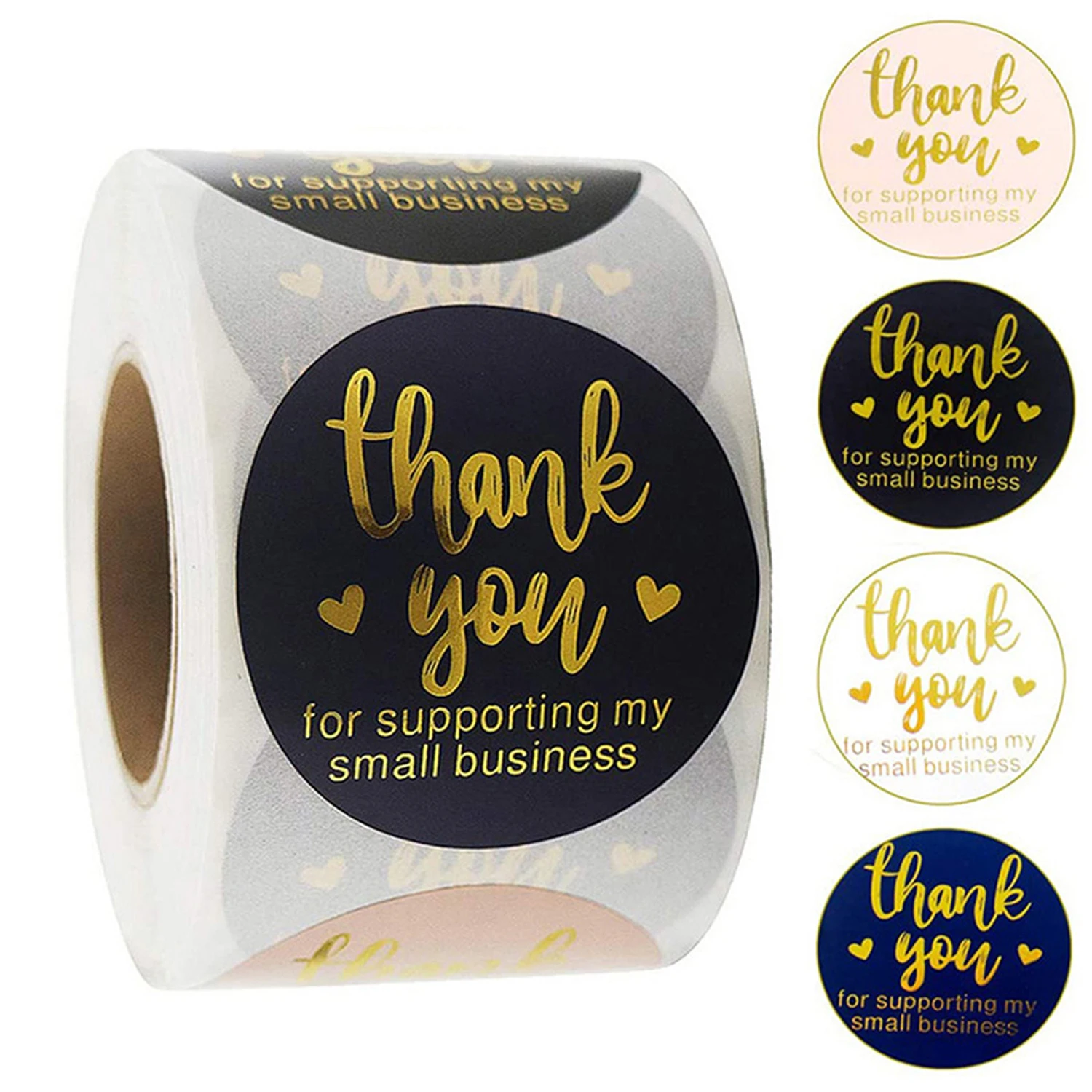 100-500pcs Rose Gold Foil 'Thank You' Stickers for Small Business Gift Seal Shipping Labels Envelope Decoration