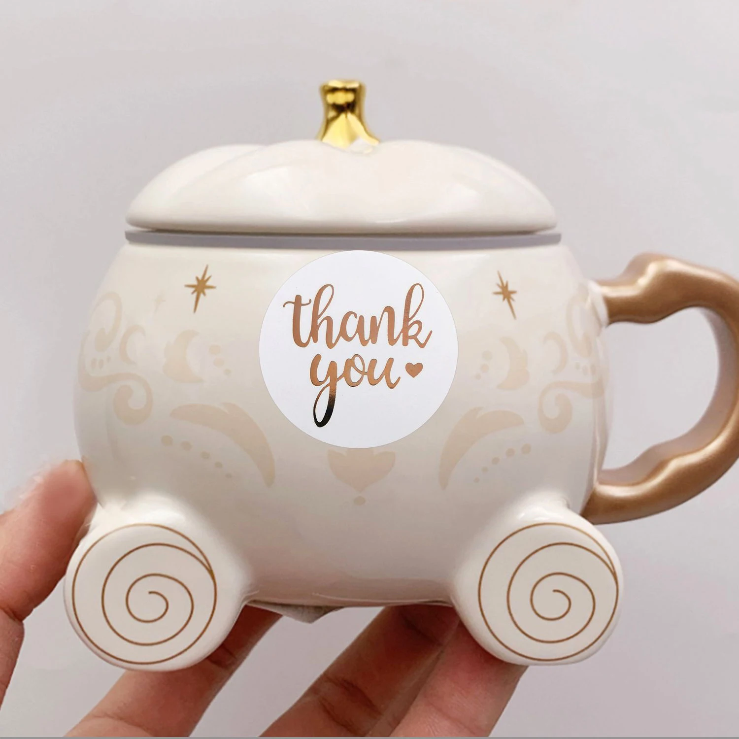 100-500pcs Rose Gold Foil 'Thank You' Stickers for Small Business Gift Seal Shipping Labels Envelope Decoration