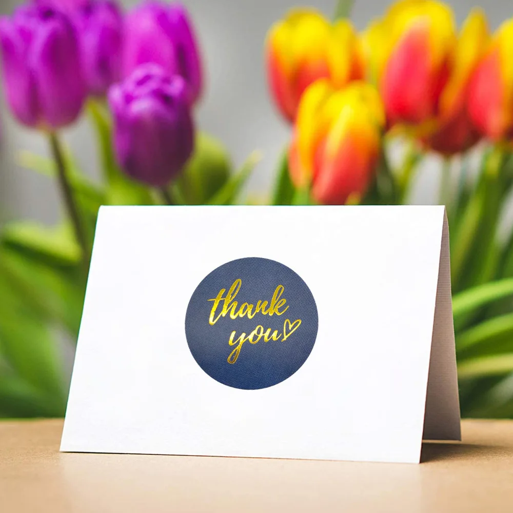 100-500pcs Rose Gold Foil 'Thank You' Stickers for Small Business Gift Seal Shipping Labels Envelope Decoration