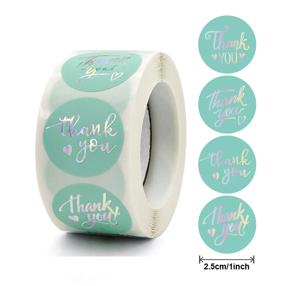 100-500pcs Rose Gold Foil 'Thank You' Stickers for Small Business Gift Seal Shipping Labels Envelope Decoration