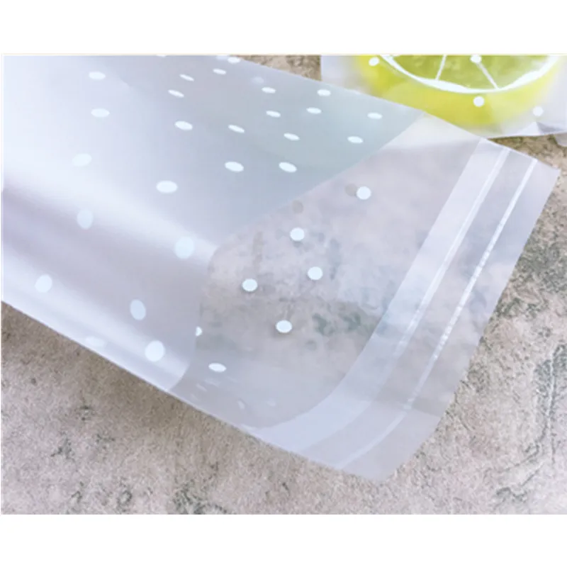100pcs/lot Translucent Dots Plastic Cookie Packaging Bags Cupcake Wrapper Self Adhesive Bags Birthday Party Wedding Decorations