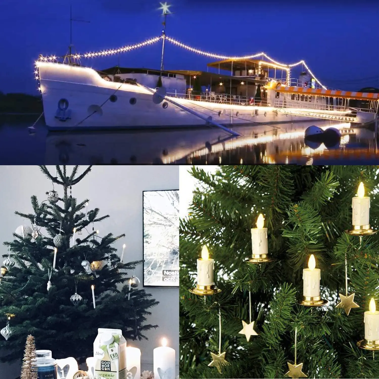 LED Night Light Bulbs C7 Chandelier E12 E14 Base Decorative Light Bulbs 0.5 Watts Party Small Candle Mini Bulb 2200K Amber Glass