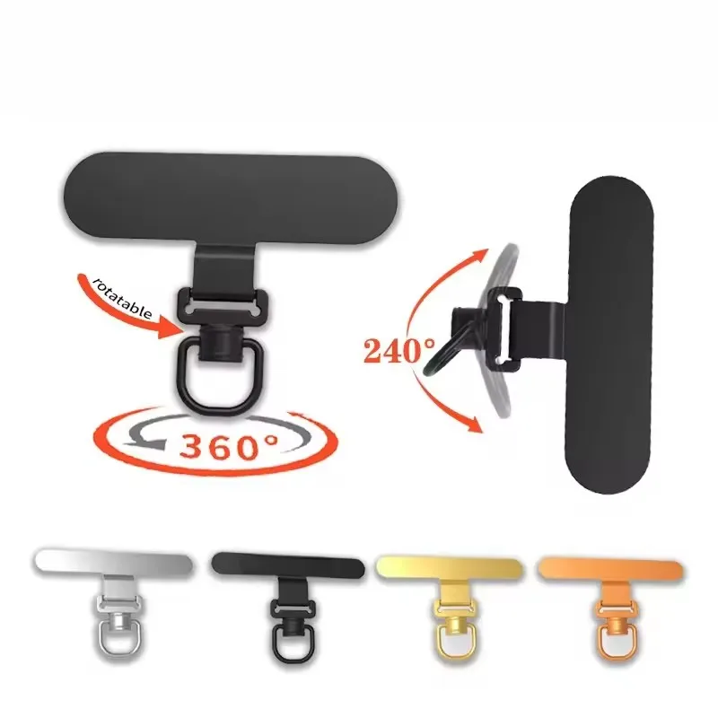 360 Rotating Phone Lanyard Clip Metal Stainless Steel Tether Tab Gasket Universal Anti-Lost Phone Strap Holder Adapter Connector