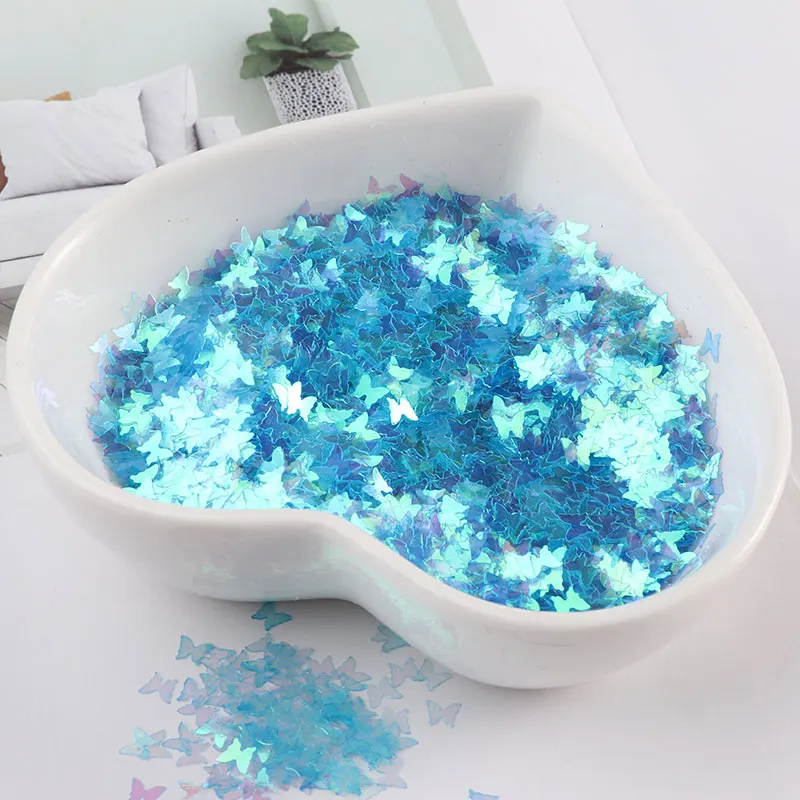 Ultrathin 3mm Butterfly Sequins Laser Glitter Nail Sequin Paillettes Eo-Friendly PET Sequin for Nails Art Wedding Decoration 10g
