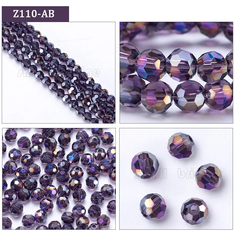 3 4 6 8mm Czech Black Glass Beads For Jewelry Making Bracelet Diy necklace beads Round loose Spacer Crystal Beads Wholesale Z102