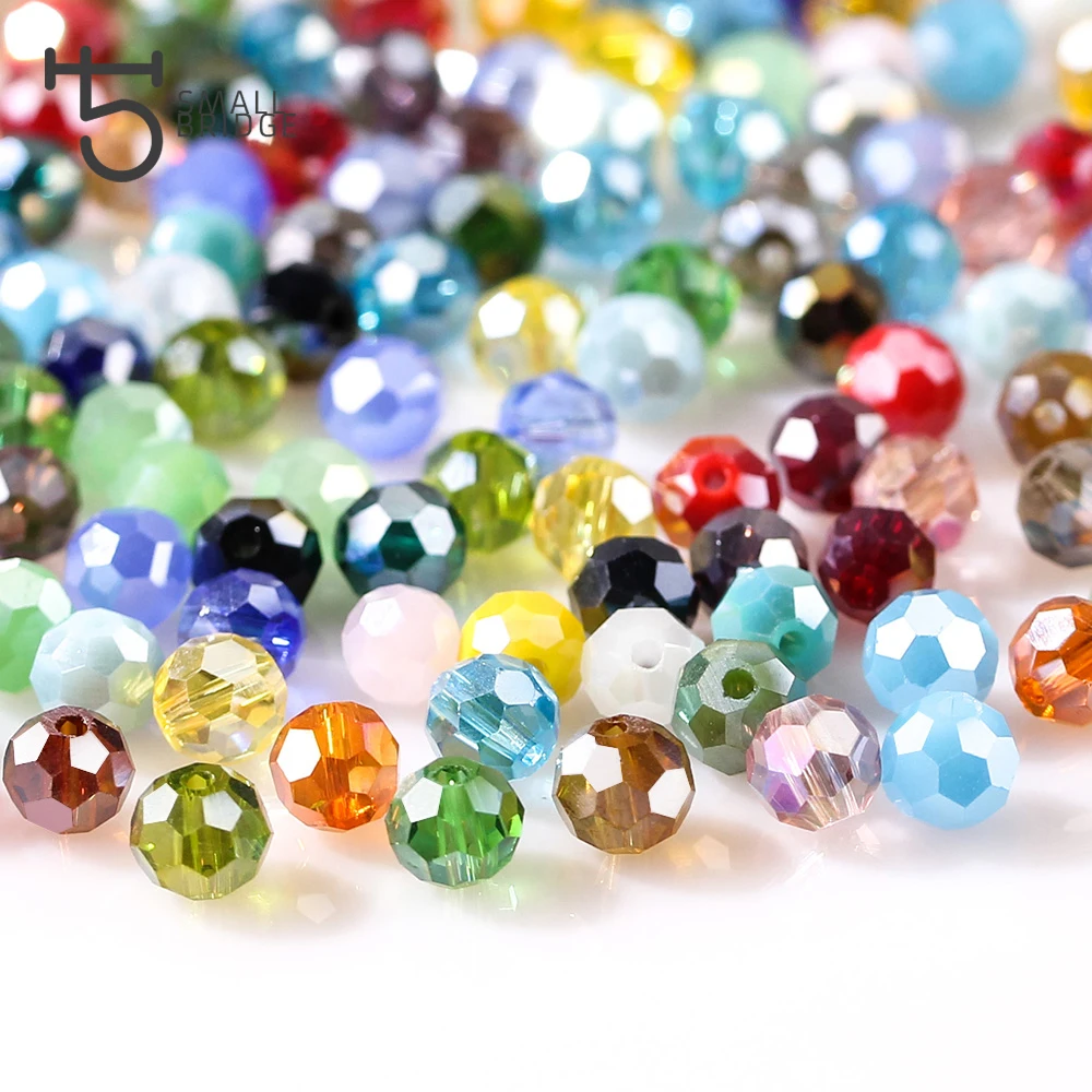 3 4 6 8mm Czech Black Glass Beads For Jewelry Making Bracelet Diy necklace beads Round loose Spacer Crystal Beads Wholesale Z102