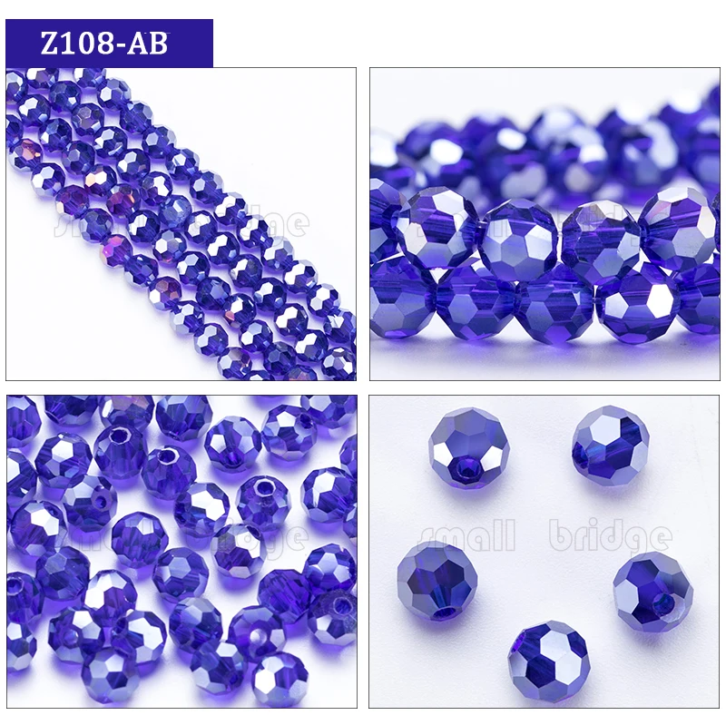 3 4 6 8mm Czech Black Glass Beads For Jewelry Making Bracelet Diy necklace beads Round loose Spacer Crystal Beads Wholesale Z102