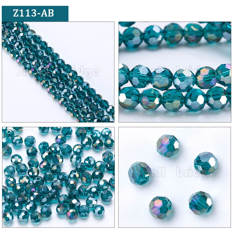 3 4 6 8mm Czech Black Glass Beads For Jewelry Making Bracelet Diy necklace beads Round loose Spacer Crystal Beads Wholesale Z102