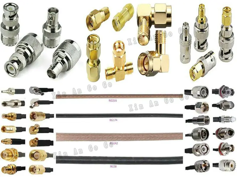 JXRF Connector 2pcs RF Coaxial Coax Adapter F Type Female Jack to SMA Male Plug Straight F Connector to SMA Connector
