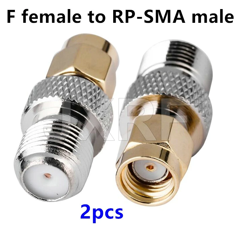 JXRF Connector 2pcs RF Coaxial Coax Adapter F Type Female Jack to SMA Male Plug Straight F Connector to SMA Connector