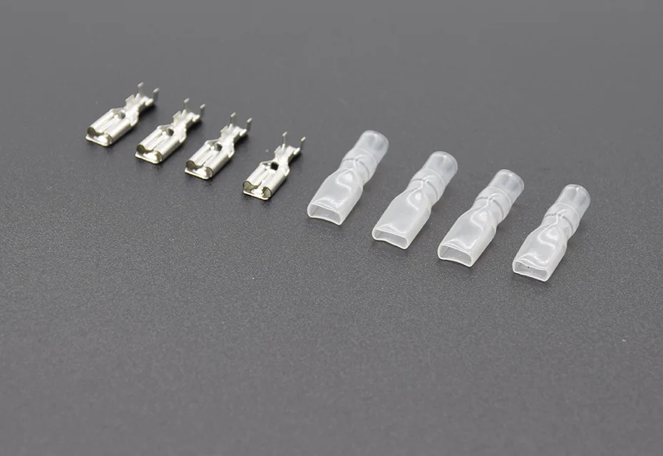 100pcs/50pcs Female Spade Connector 2.8 /4.8 /6.3 Crimp Terminal with Insulating Sleeves For Terminals 22-16AWG