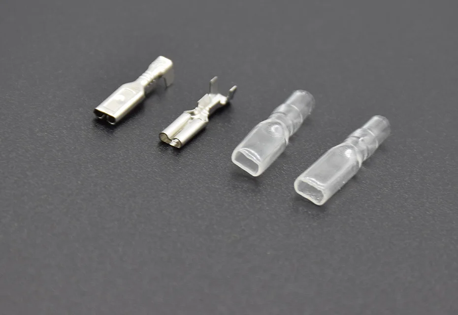 100pcs/50pcs Female Spade Connector 2.8 /4.8 /6.3 Crimp Terminal with Insulating Sleeves For Terminals 22-16AWG