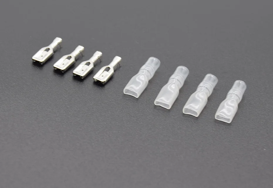 100pcs/50pcs Female Spade Connector 2.8 /4.8 /6.3 Crimp Terminal with Insulating Sleeves For Terminals 22-16AWG