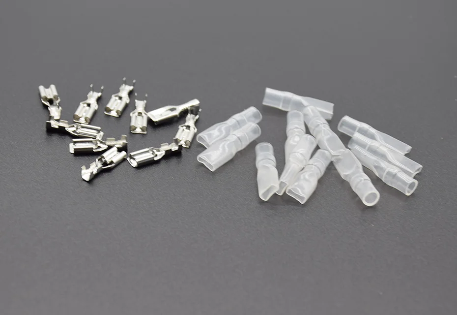 100pcs/50pcs Female Spade Connector 2.8 /4.8 /6.3 Crimp Terminal with Insulating Sleeves For Terminals 22-16AWG