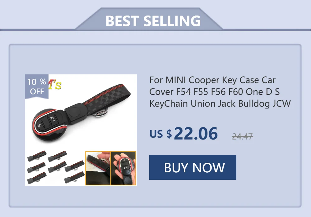 Car Key Ring For Mini Cooper F55 F54 Clubman JCW Key Chain Holder For Mini Cooper JCW One F54 F55 F56 F60 Countryman Accessories