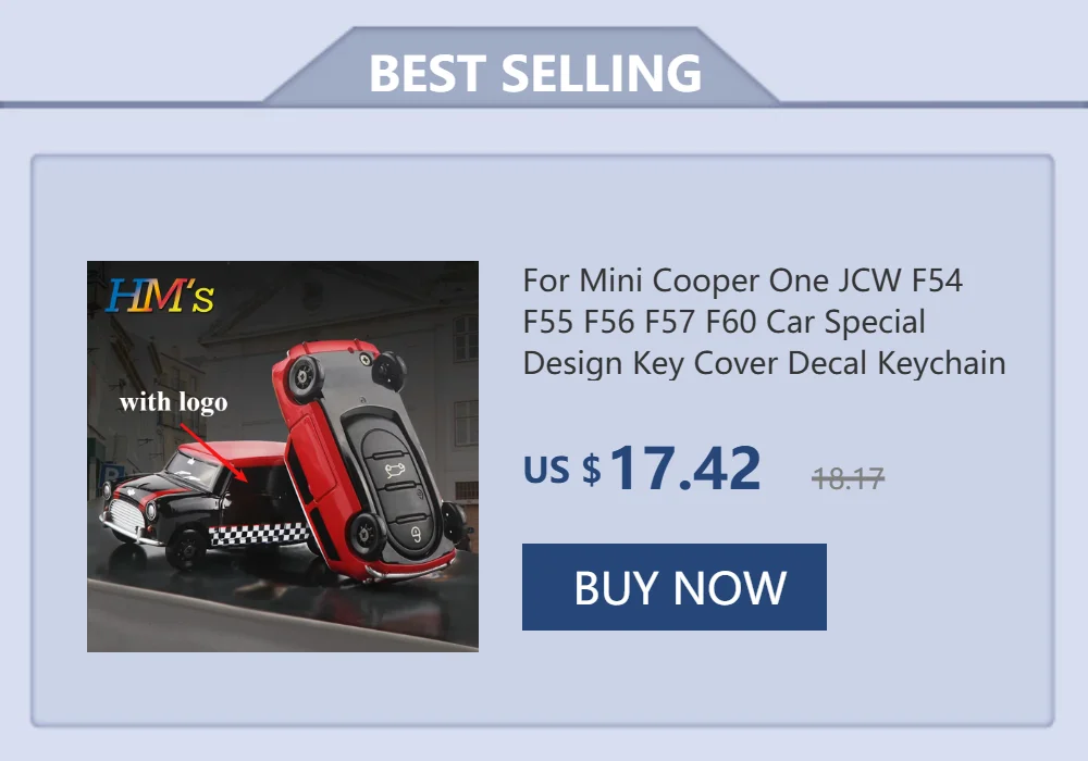 Car Key Ring For Mini Cooper F55 F54 Clubman JCW Key Chain Holder For Mini Cooper JCW One F54 F55 F56 F60 Countryman Accessories