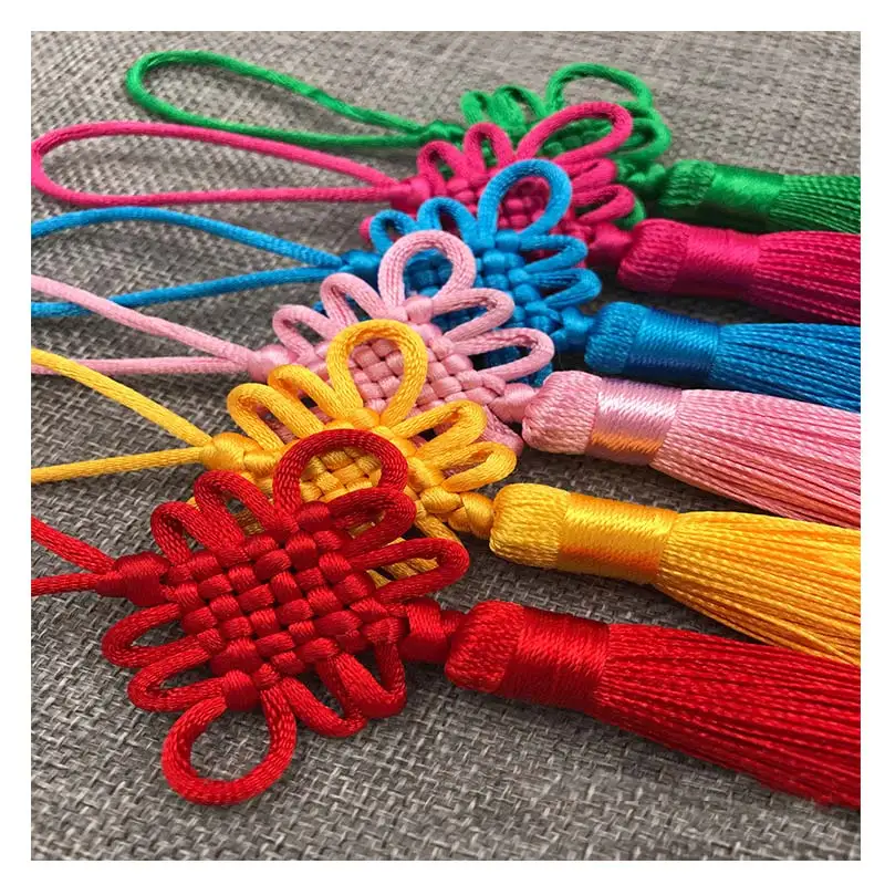 2pcs/lot Chinese Knot Tassel Silk Fringe Bangs Flower Tassel Trim Decorative Garment for Curtains Home Decoration Accessories