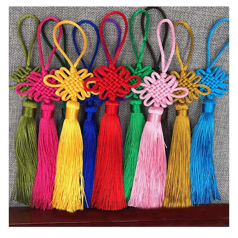 2pcs/lot Chinese Knot Tassel Silk Fringe Bangs Flower Tassel Trim Decorative Garment for Curtains Home Decoration Accessories