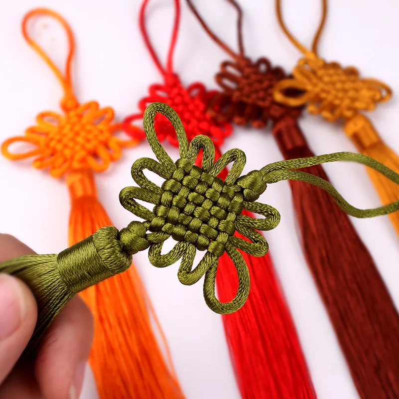 2pcs/lot Chinese Knot Tassel Silk Fringe Bangs Flower Tassel Trim Decorative Garment for Curtains Home Decoration Accessories