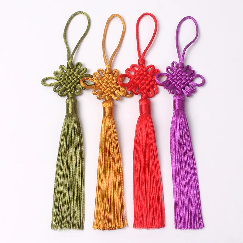 2pcs/lot Chinese Knot Tassel Silk Fringe Bangs Flower Tassel Trim Decorative Garment for Curtains Home Decoration Accessories