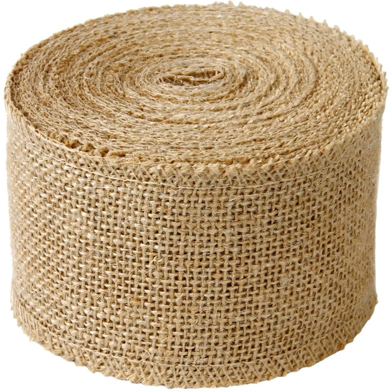 25-150MM Natural Burlap Fabric Jute Craft Ribbon Hessian Lace For Gift Wrapping Christmas Rustic Vintage Wedding Decor 2Meter
