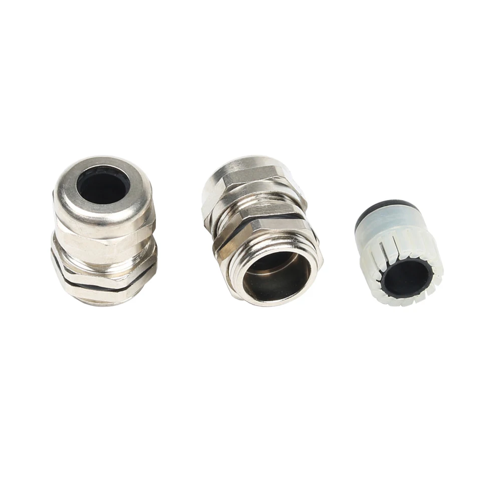 1piece Nickel Brass Metal IP68 Waterproof Cable Glands Connector Wire Glands For 3-44mm Cable High Quality M PG Cable Glands