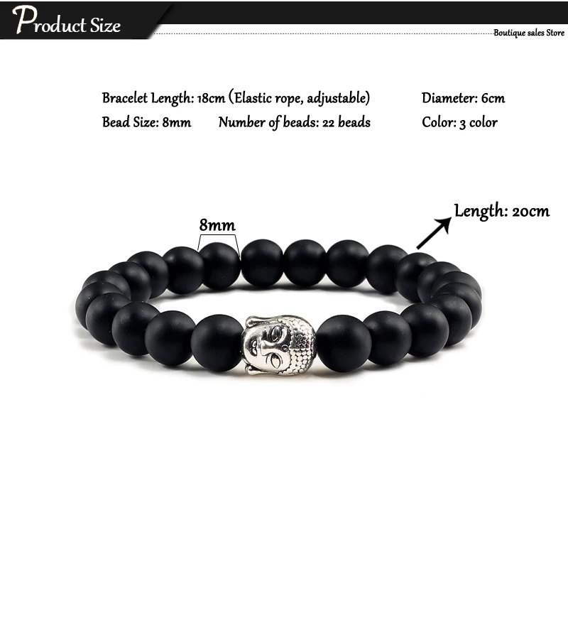 Healing Buddha Head Prayer Volcanic Lava Natural Stone Strand Bead Bracelet For Men Black Beaded Yoga Women armband Jewelry