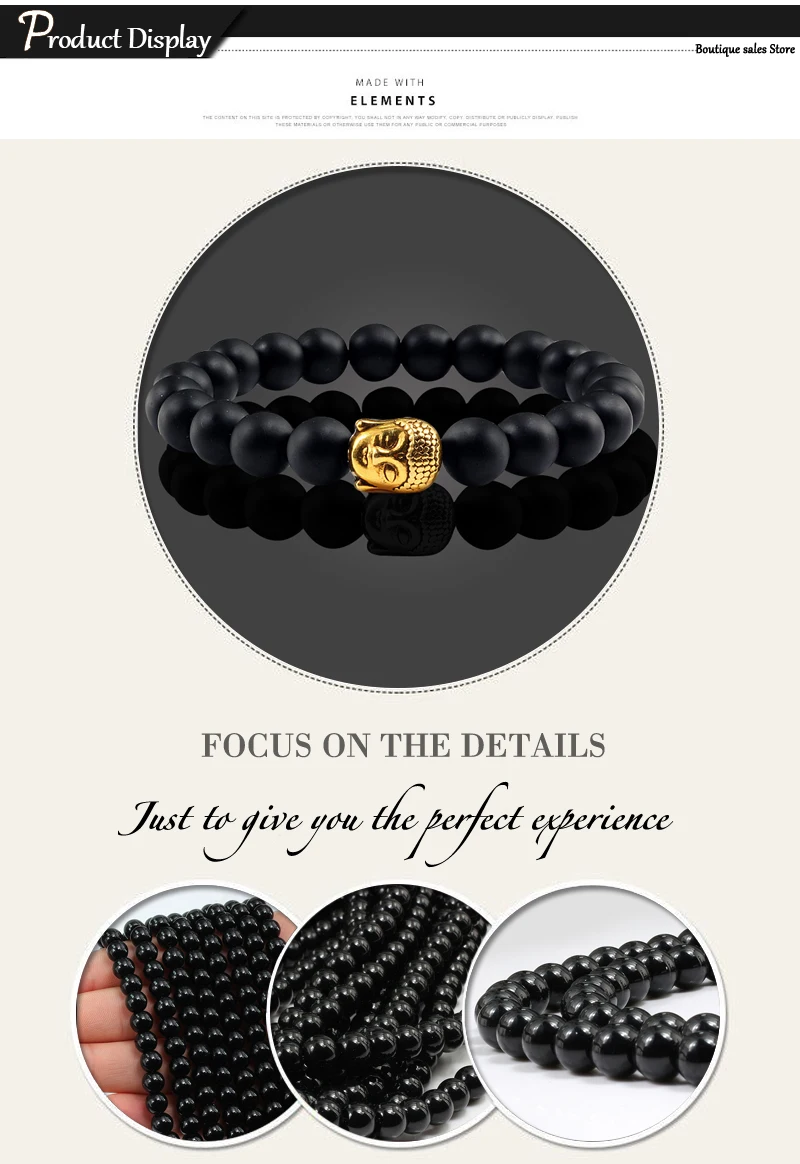 Healing Buddha Head Prayer Volcanic Lava Natural Stone Strand Bead Bracelet For Men Black Beaded Yoga Women armband Jewelry