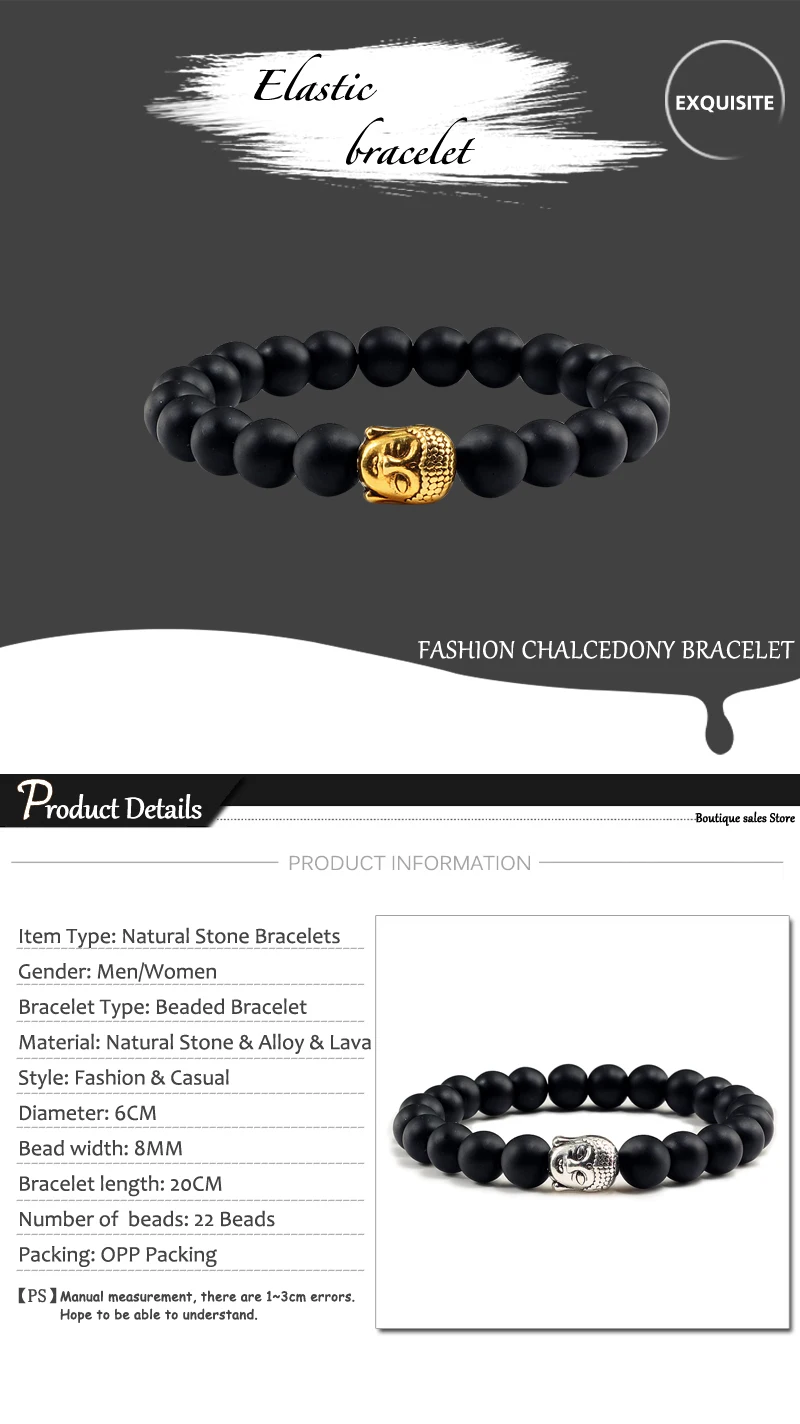 Healing Buddha Head Prayer Volcanic Lava Natural Stone Strand Bead Bracelet For Men Black Beaded Yoga Women armband Jewelry