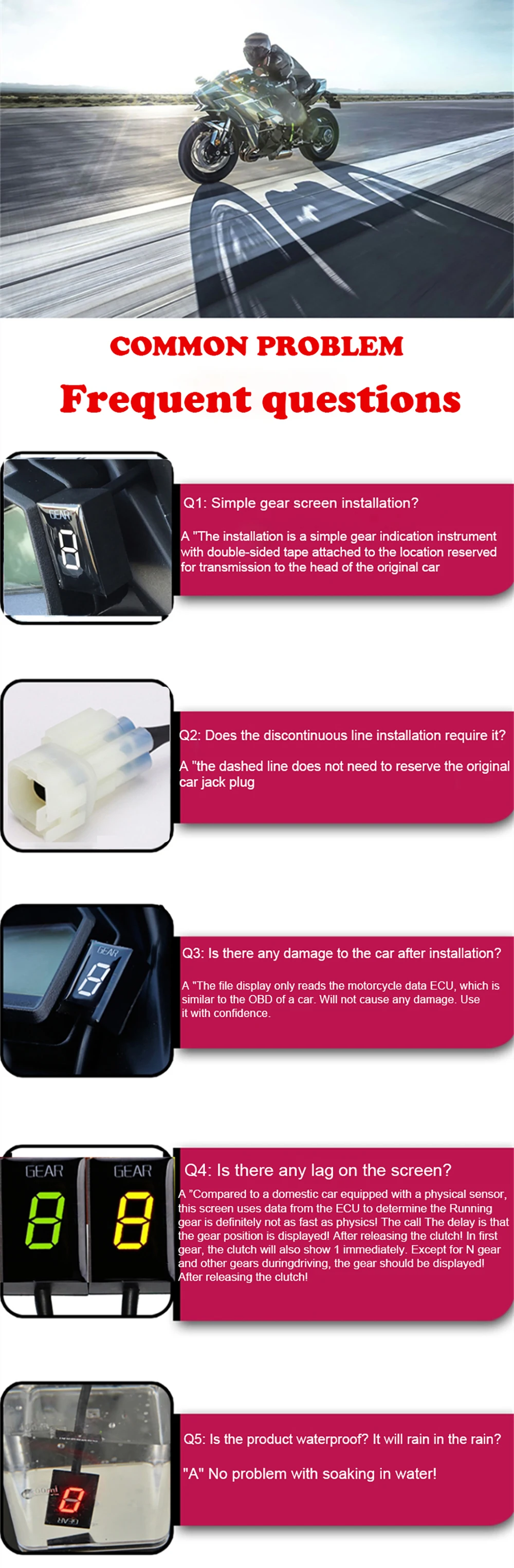 For Honda CBR 600 RR CB500X CBR600RR CBR1000RR CB600F Hornet CB650F CBR650F CB650F Motorcycle Gear Indicator Speed Display Meter