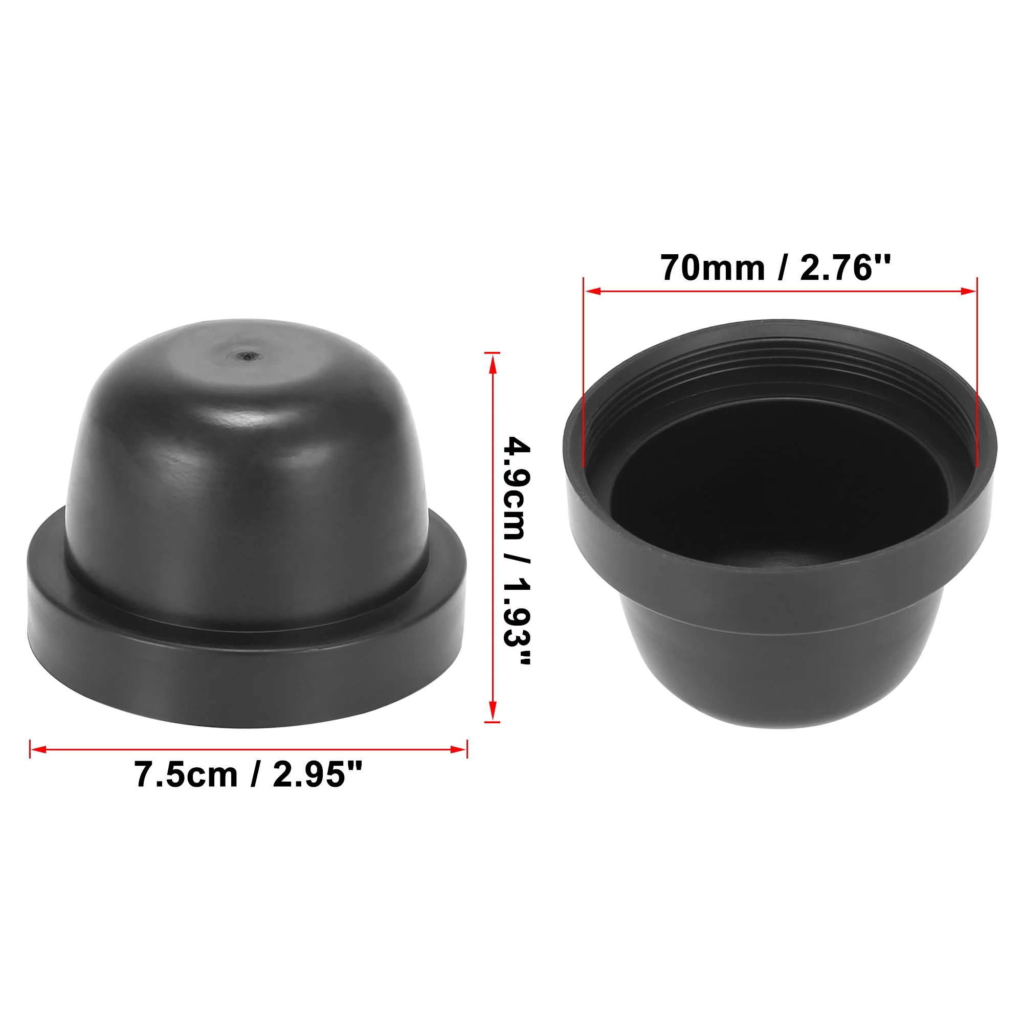 uxcell 2Pcs 55/60/65/70/75/80/83/85/90/95/100/105mm Dia Rubber Housing Seal Cap Dust Cover for Car LED HID Headlight Lamp