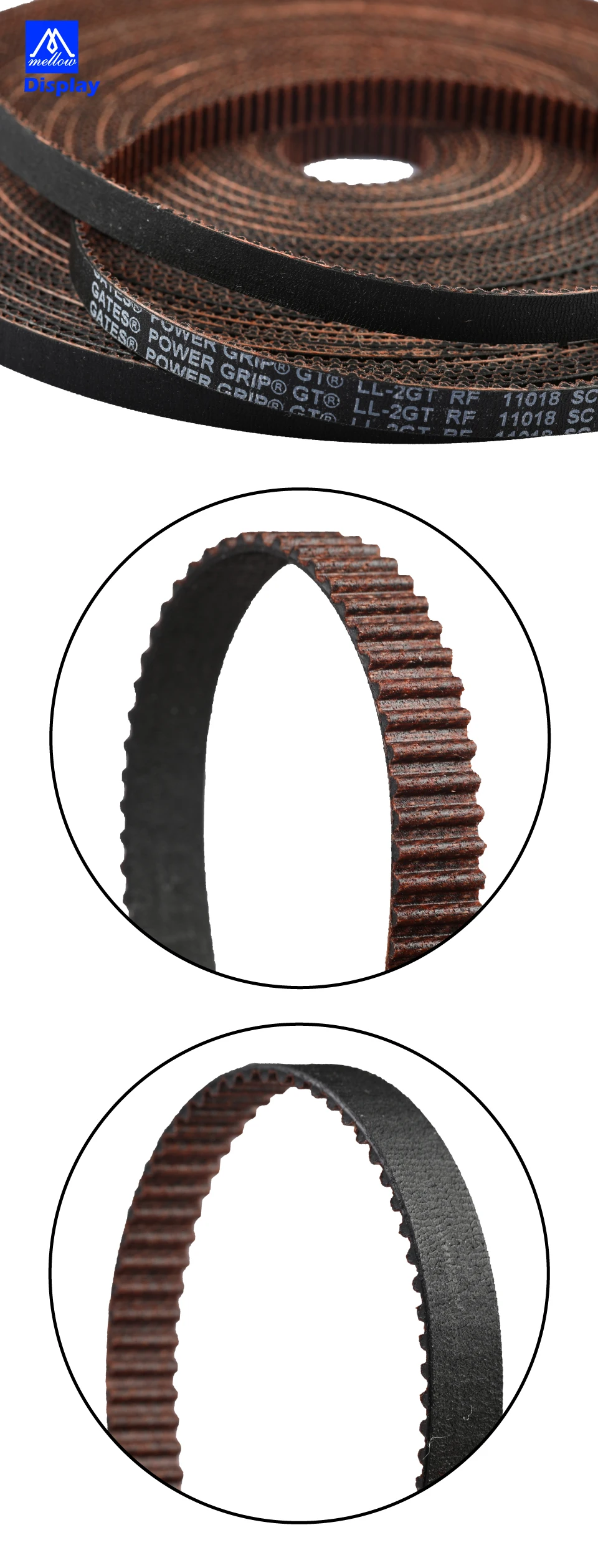Mellow High Quality 3D Printer Part GATES-LL-2GT Gear Synchronous Belt GT2 Width 6MM 9MM 10MM Timing Belt Wear Resistant for BLV