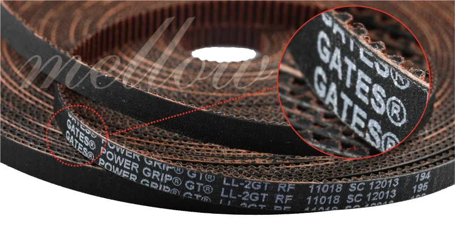 Mellow High Quality 3D Printer Part GATES-LL-2GT Gear Synchronous Belt GT2 Width 6MM 9MM 10MM Timing Belt Wear Resistant for BLV